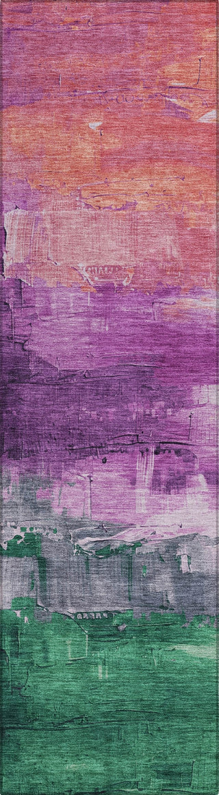 Piper Looms Chantille Abstract ACN1479 Purple Machine Washable Area Rug Runner Main Image