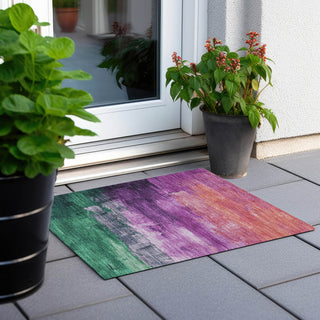 Piper Looms Chantille Abstract ACN1479 Purple Machine Washable Area Rug Scatter Outdoor Lifestyle Image Feature