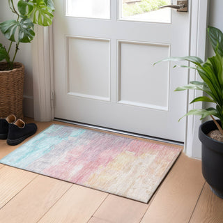 Piper Looms Chantille Abstract ACN1480 Salmon Machine Washable Area Rug Scatter Lifestyle Image Feature