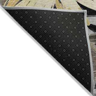 Piper Looms Chantille Floral ACN1481 Black Machine Washable Area Rug Backing Image