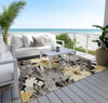 Piper Looms Chantille Floral ACN1481 Black Machine Washable Area Rug Outdoor Lifestyle Image Feature