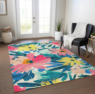 Piper Looms Chantille Floral ACN1482 Blush Machine Washable Area Rug Lifestyle Image Feature