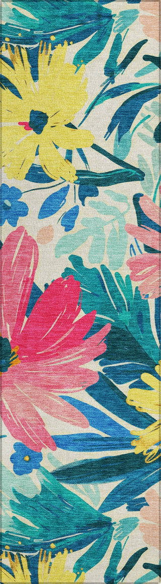 Piper Looms Chantille Floral ACN1482 Blush Machine Washable Area Rug Runner Main Image