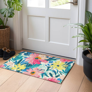Piper Looms Chantille Floral ACN1482 Blush Machine Washable Area Rug Scatter Lifestyle Image Feature