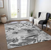 Piper Looms Chantille Floral ACN1483 Gray Machine Washable Area Rug Lifestyle Image Feature