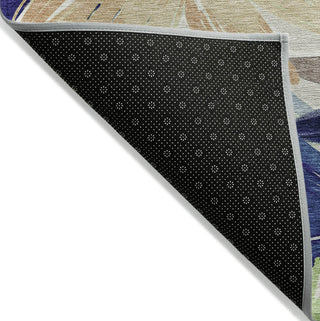 Piper Looms Chantille Floral ACN1484 Navy Machine Washable Area Rug Backing Image