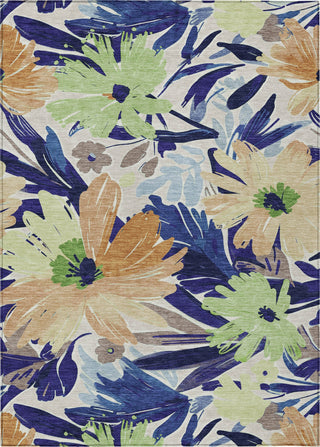 Piper Looms Chantille Floral ACN1484 Navy Machine Washable Area Rug main image