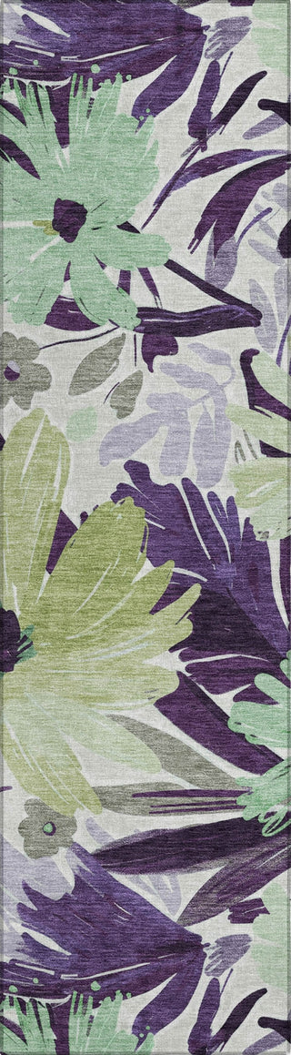 Piper Looms Chantille Floral ACN1485 Purple Machine Washable Area Rug Runner Main Image