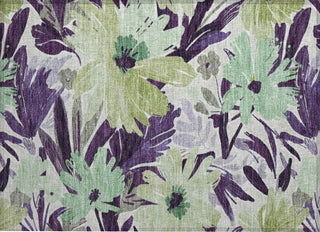 Piper Looms Chantille Floral ACN1485 Purple Machine Washable Area Rug Scatter Main Image
