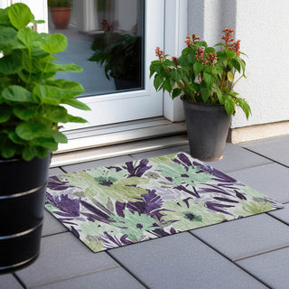 Piper Looms Chantille Floral ACN1485 Purple Machine Washable Area Rug Scatter Outdoor Lifestyle Image Feature