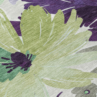 Piper Looms Chantille Floral ACN1485 Purple Machine Washable Area Rug Swatch Image