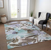 Piper Looms Chantille Floral ACN1486 Taupe Machine Washable Area Rug Lifestyle Image Feature