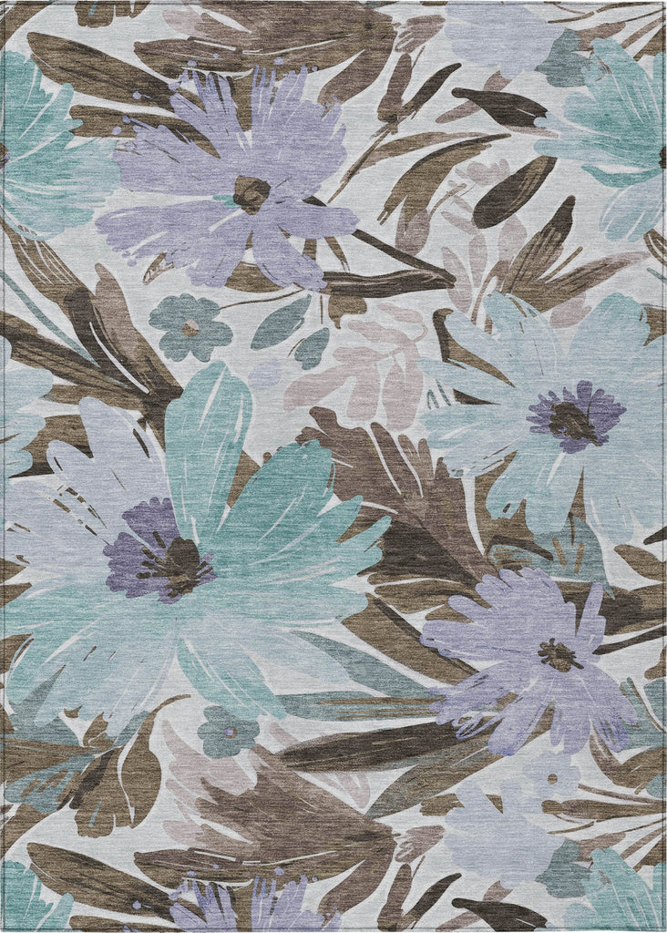 Piper Looms Chantille Floral ACN1486 Taupe Machine Washable Area Rug main image