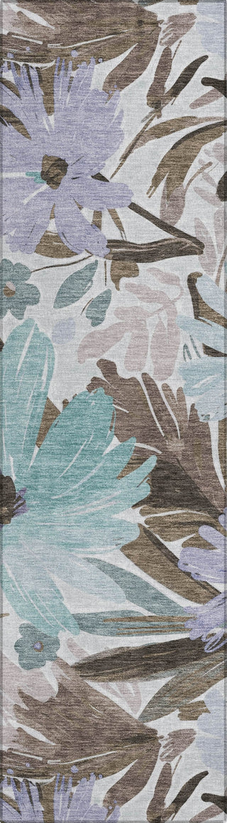 Piper Looms Chantille Floral ACN1486 Taupe Machine Washable Area Rug Runner Main Image