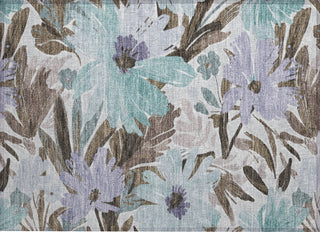 Piper Looms Chantille Floral ACN1486 Taupe Machine Washable Area Rug Scatter Main Image