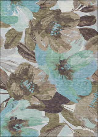 Piper Looms Chantille Floral ACN1487 Khaki Machine Washable Area Rug main image