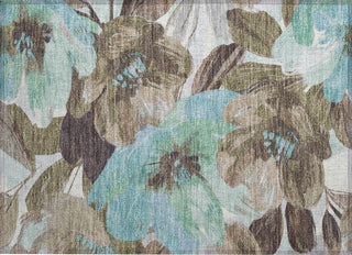 Piper Looms Chantille Floral ACN1487 Khaki Machine Washable Area Rug Scatter Main Image