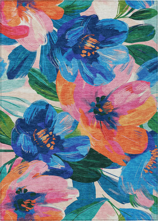 Piper Looms Chantille Floral ACN1488 Navy Machine Washable Area Rug main image