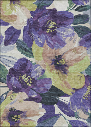 Piper Looms Chantille Floral ACN1490 Purple Machine Washable Area Rug main image