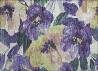 Piper Looms Chantille Floral ACN1490 Purple Machine Washable Area Rug Scatter Main Image