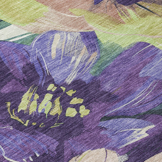 Piper Looms Chantille Floral ACN1490 Purple Machine Washable Area Rug Swatch Image