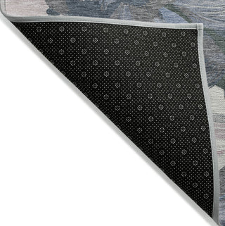 Piper Looms Chantille Floral ACN1491 Pewter Machine Washable Area Rug Backing Image