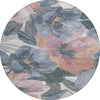 Piper Looms Chantille Floral ACN1491 Pewter Machine Washable Area Rug Round Main Image
