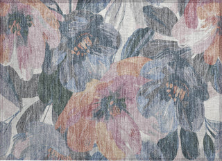 Piper Looms Chantille Floral ACN1491 Pewter Machine Washable Area Rug Scatter Main Image