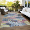 Piper Looms Chantille Floral ACN1493 Denim Machine Washable Area Rug Outdoor Lifestyle Image Feature