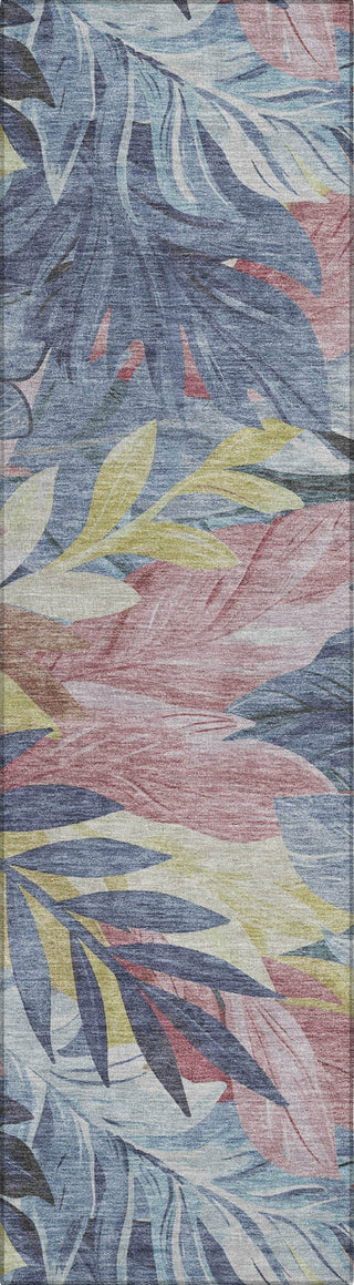 Piper Looms Chantille Floral ACN1493 Denim Machine Washable Area Rug Runner Main Image