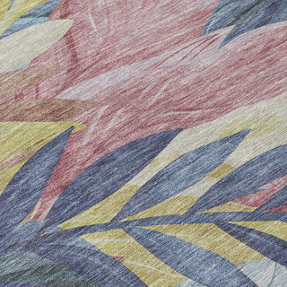 Piper Looms Chantille Floral ACN1493 Denim Machine Washable Area Rug Swatch Image