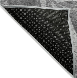 Piper Looms Chantille Floral ACN1494 Gray Machine Washable Area Rug Backing Image