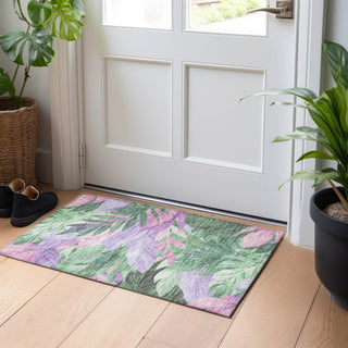 Piper Looms Chantille Floral ACN1496 Sage Machine Washable Area Rug Scatter Lifestyle Image Feature