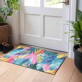 Piper Looms Chantille Floral ACN1497 Sky Machine Washable Area Rug Scatter Lifestyle Image Feature