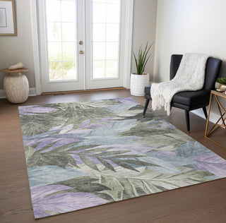 Piper Looms Chantille Floral ACN1499 Taupe Machine Washable Area Rug Lifestyle Image Feature