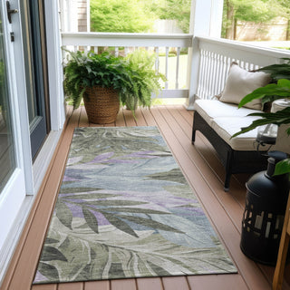 Piper Looms Chantille Floral ACN1499 Taupe Machine Washable Area Rug Runner Outdoor Lifestyle Image Feature