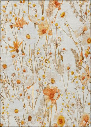 Piper Looms Chantille Floral ACN1500 Ivory Machine Washable Area Rug main image