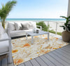 Piper Looms Chantille Floral ACN1500 Ivory Machine Washable Area Rug Outdoor Lifestyle Image Feature