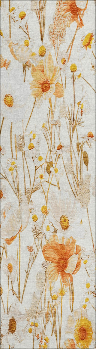 Piper Looms Chantille Floral ACN1500 Ivory Machine Washable Area Rug Runner Main Image