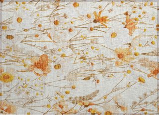 Piper Looms Chantille Floral ACN1500 Ivory Machine Washable Area Rug Scatter Main Image