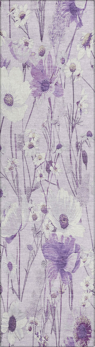 Piper Looms Chantille Floral ACN1501 Lavender Machine Washable Area Rug Runner Main Image
