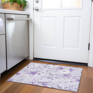Piper Looms Chantille Floral ACN1501 Lavender Machine Washable Area Rug Scatter Lifestyle Image Feature