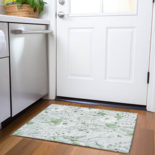 Piper Looms Chantille Floral ACN1502 Mint Machine Washable Area Rug Scatter Lifestyle Image Feature
