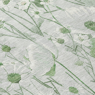 Piper Looms Chantille Floral ACN1502 Mint Machine Washable Area Rug Swatch Image