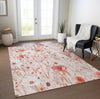 Piper Looms Chantille Floral ACN1504 Salmon Machine Washable Area Rug Lifestyle Image Feature