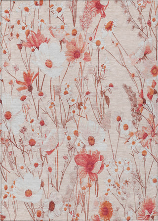 Piper Looms Chantille Floral ACN1504 Salmon Machine Washable Area Rug main image