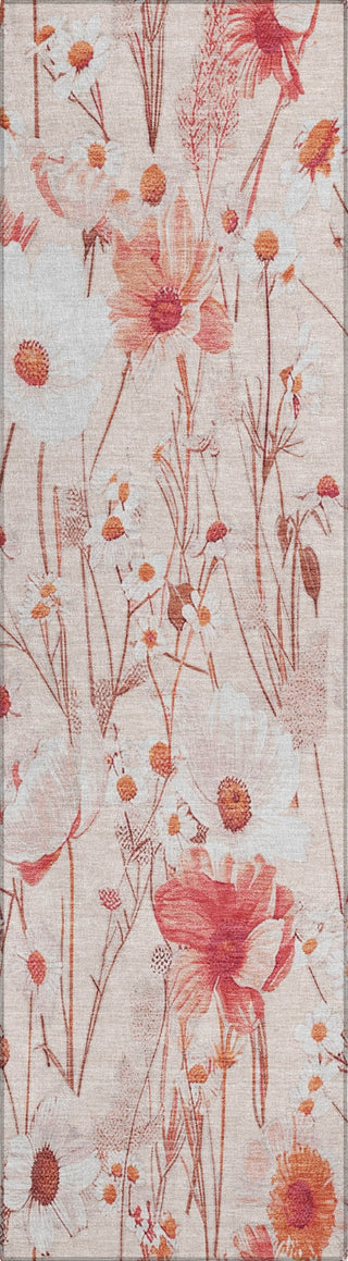 Piper Looms Chantille Floral ACN1504 Salmon Machine Washable Area Rug Runner Main Image