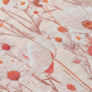 Piper Looms Chantille Floral ACN1504 Salmon Machine Washable Area Rug Swatch Image