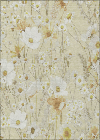 Piper Looms Chantille Floral ACN1505 Wheat Machine Washable Area Rug main image