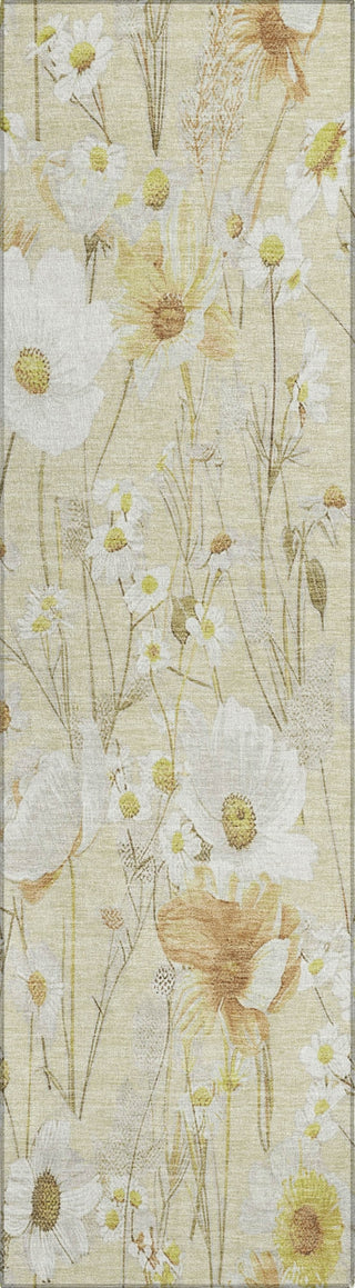Piper Looms Chantille Floral ACN1505 Wheat Machine Washable Area Rug Runner Main Image